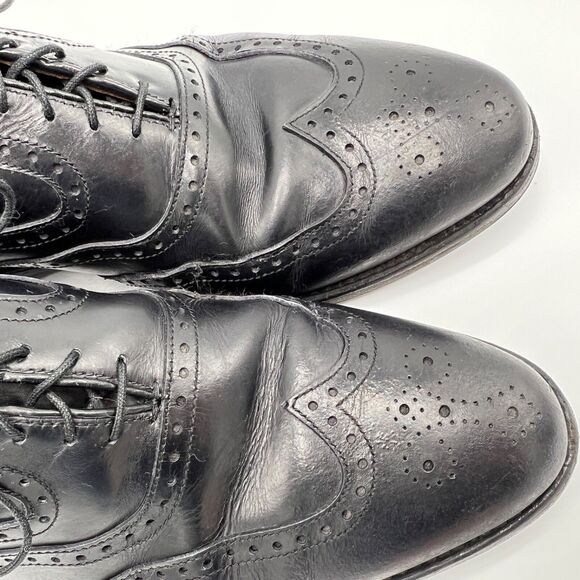 As Is Allen Edmonds Dress Shoes Size 10 Black McClain Wingtip Leather Oxfords main image 12